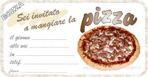 biglietto invito pizza per mangiare una bella pizza