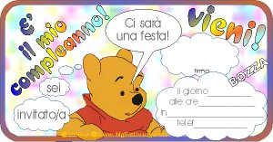 invito Disney - invito Winnie the Poooh