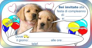 Invito per gemelli da stampare con cagnolini simpatici