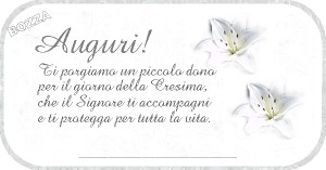 biglietto auguri Cresima da stampare gratis