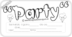 Biglietto invito Party