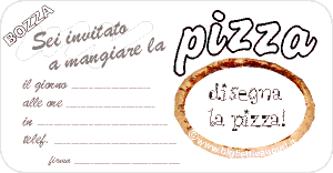 biglietto invito a mangiare la pizza