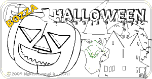 Disegno d'auguri da colorare per la festa di Halloween