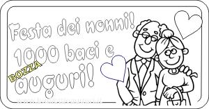 biglietto fai da te, da stampare e colorare per la festa dei nonni