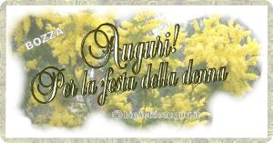 festa della donna, bigliettino con mimose