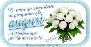 Se il fiocco  azzurro biglietto di auguri per bimbo