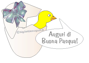 animazione pulcino esce dall'uovo e fa gli auguri