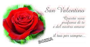 Biglietto per San Valentino con rosa rossa